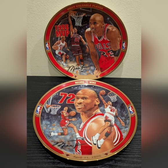 Michael Jordan Commemorative Plates Set Of Two - Picture 2 of 8